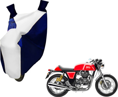 AUTO PEARL Two Wheeler Cover for Royal Enfield(Continental GT, White, Blue)