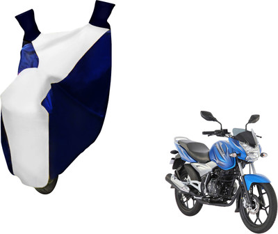 AUTO PEARL Two Wheeler Cover for Bajaj(Discover 125 DTS-i, White, Blue)