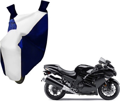 AUTO PEARL Two Wheeler Cover for Kawasaki(Ninja, White, Blue)