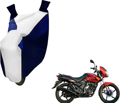 AUTO PEARL Two Wheeler Cover for TVS(Flame DS 125, White, Blue)