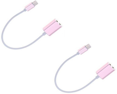 

FUZION PACK OF 2 TYPE C TO DUAL USB 3.5MM AUDIO JACK CONVERTER SPLITTER USB Adapter(Multicolor)