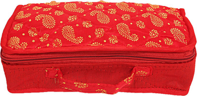 kuber industries Silk Jewellery Kit (Red) Set of 1 Pc Jewellery Kit Vanity Box(Red)