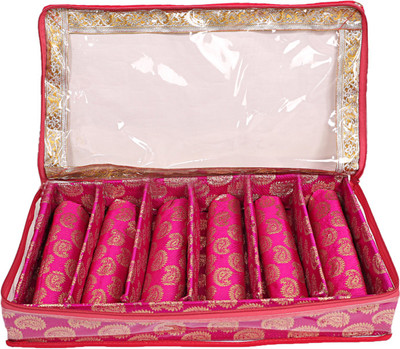 

kuber industries Wooden 6 Rod Bangle Box (Pink) Set of 2 Pcs Bangle box Vanity Box(Pink)