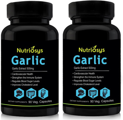 

Nutriosys Garlic - 500mg ( Veg Capsules)- Pack of 2(180 No)