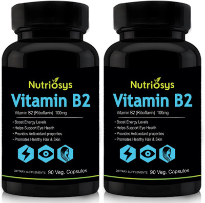 

Nutriosys Vitamin B2 - 100mg (Veg Capsules)- Pack of 2(180 No)