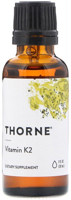 

Thorne Vit K2 Liquid 1 mg/drop Concentrated Vit K2 Supplement 30 ml(30 ml)