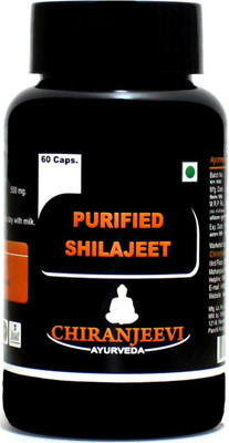 

CHIRANJEEVI AYURVEDA Premium Shilajit Extract 500mg (60 Vegetarian Capsules)(500 mg)