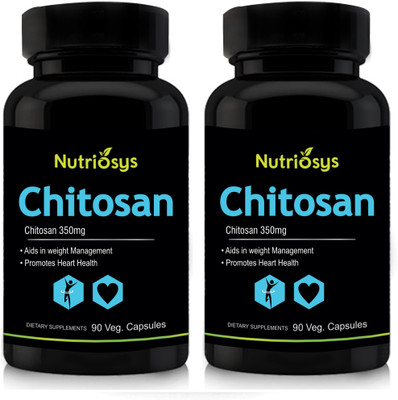 

Nutriosys Chitosan 350mg (180Veg Capsules)- Pack of 2(180 No)