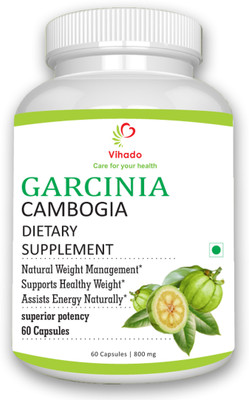 

VIHADO Garcinia Cambogia for Weight Management & Other Health Benifits 1 Pack of 60 Capsules(800 mg)