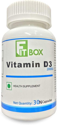 

FitBox Vitamin D3 2,000 IU for Healthy Muscle Function, Bone Health and Immune Support(2000 No)