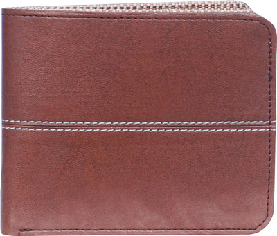 TITOS Men Casual Brown Artificial Leather, Canvas Wallet(6 Card Slots)