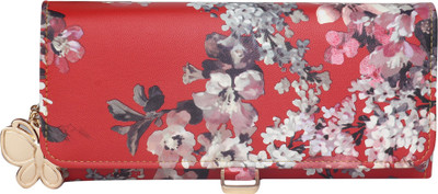 

Butterflies Women Red Artificial Leather Wallet(3 Card Slots), Maroon;red