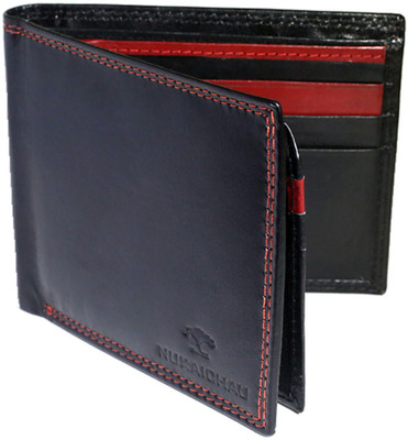 

NUKAICHAU Men Black, Red Genuine Leather Wallet(12 Card Slots)