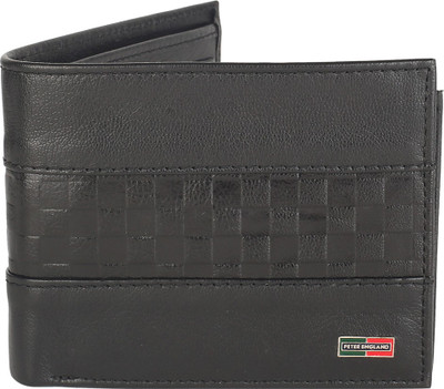 

Peter England Men Casual Black Genuine Leather Wallet(4 Card Slots)