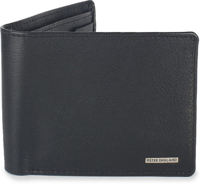 

Peter England Men Casual Black Genuine Leather Wallet(4 Card Slots)