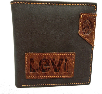 

levi Boys Brown Genuine Leather Money Clip(3 Card Slots), Black;redorenge