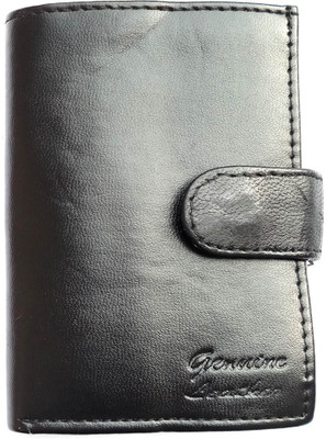 

Life time leather Men Casual Silver Artificial Leather Card Holder(18 Card Slots), Black color