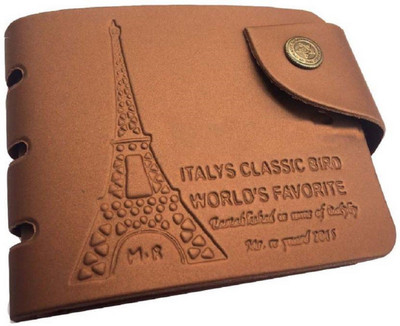 

FERRET Men Casual Tan Genuine Leather, Artificial Leather Wallet(5 Card Slots)