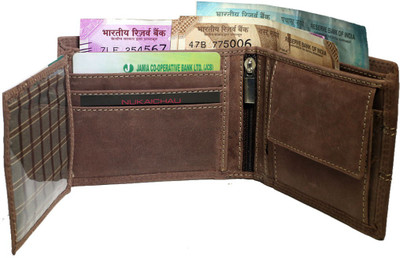 

NUKAICHAU Men Formal Brown Genuine Leather Wallet(8 Card Slots), Tan