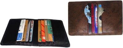 

FERRET Men Casual Brown, Black Genuine Leather, Artificial Leather Card Holder(10 Card Slots), Black;brown
