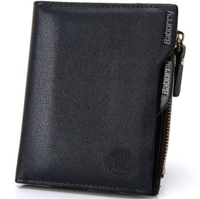 

BABORRY Boys Travel Black Genuine Leather Wallet(13 Card Slots)