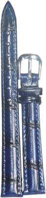 

SURU Croco Padded P10BU 10 mm Leather Watch Strap(Blue)