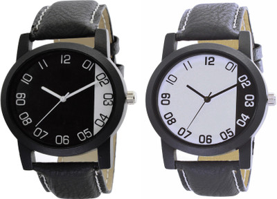 

SVM ATP-O22-25 Stylish Round Shape Black Strap Multicolor Dial Men's & Boy's (Pack of 2) Watch - For Men