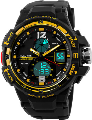 

DartGo SKME 1148 Gold Mens Sports Wrist Watch Outdoor Dual Time Watch - For Men