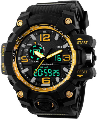 

DartGo -1155 Yellow Mens Wrist Watch Outdoor Dual Time Watch - For Men