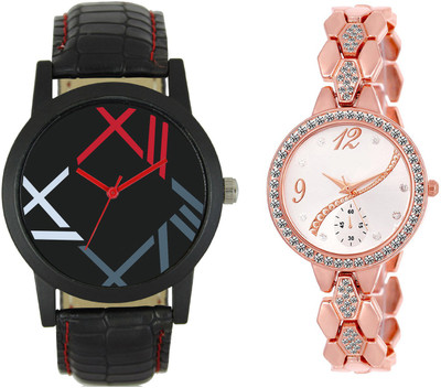 

Shocknshop LR12_215 Designer Analog Chain Strap Couple Watch - For Men & Women