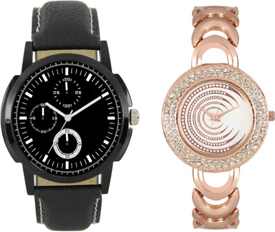 

Shocknshop LR13_202 Designer Analog Chain Strap Couple Watch - For Men & Women