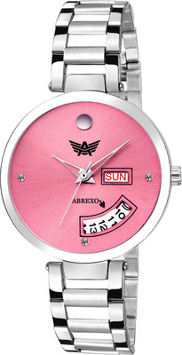 

Abrexo Abx3011-PK PINK Day & Date Watch - For Women