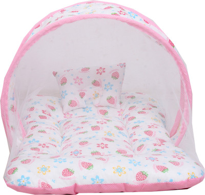 

RBC RIYA R pink strw net baby mosquito net bed crib(Fabric, Pink)