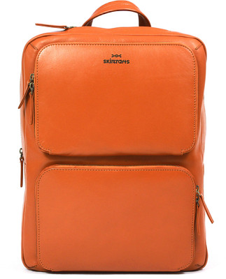

Skincrafts Leather Compact Backpack for Men Backpack(Orange, 25 L)