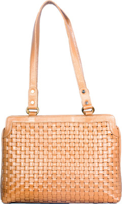 

Hifly Leather Bae Weave Shoulder Bag(Beige, 15 L)