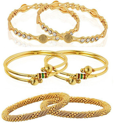 YouBella Alloy Gold-plated Bangle Set(Pack of 6)