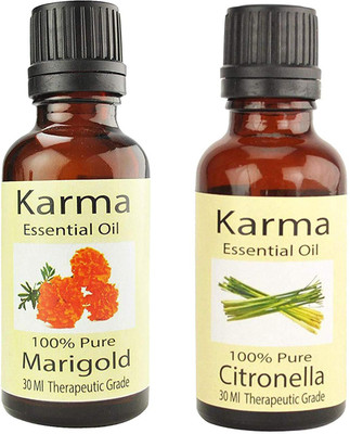

Karma 100% pure Therapeutic Grade undiluted essential oils in 30 ml Bottles-Citronella essential oil Marigold oil(30 ml)