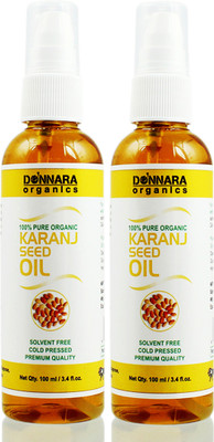 

Donnara Organics Premium Karanj Seed oil- 100% Pure & Natural Combo pack of 2 bottles of 100 ml(200 ml) Hair Oil(200 ml)
