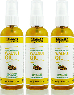 

Donnara Organics 100% Pure Walnut oil Combo pack of 3 bottles of 100 ml(300 ml)(300 ml)