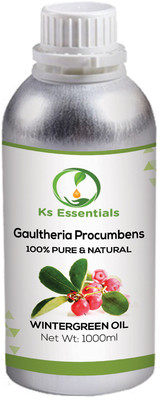 

Ks Essentials 100% Pure Wintergreen Essential Oil Natural & Undiluted (1000ml)(1000 ml)