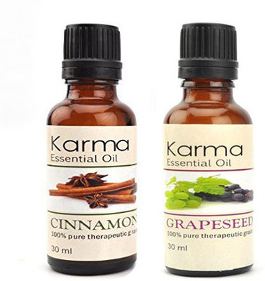 

Karmakara Karma 100% Pure Therapeutic Grade Undiluted Essential Oils in 30 ml Bottles-Cinnamon Grapeseed oil(30 ml)