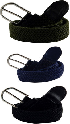 

ELS Men & Women Casual Multicolor Canvas, Fabric, Synthetic Belt, Black;blue;green