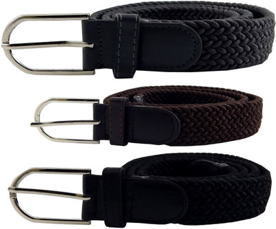 

ELS Men & Women Casual, Evening Grey, Brown, Black Canvas, Fabric, Synthetic Belt, Black;brown;grey
