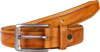 

akru Men Casual Tan Genuine Leather Belt, Grain yellow