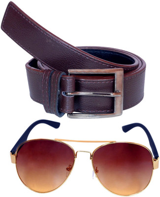 

DELUXINDIA Men Casual Brown Texas Leatherite Belt
