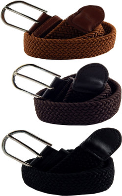 

ELS Men & Women Casual Multicolor Canvas, Fabric, Synthetic Belt, Black;brown;khaki