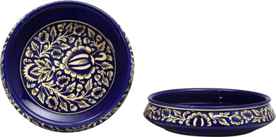 

Caffeine Blue Mughal Stoneware Bowl Set(Blue, Pack of 2)