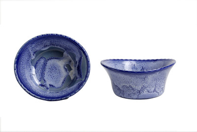 

Caffeine Caffeine Ceramic Handmade Crackle Art Influenced Multipurpose Katori Set (Set of 2) Stoneware Bowl Set(Blue, Pack of 2)