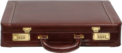 

JASHMIN Genuine Leather Expandable Briefcase Medium Briefcase - For Men(Brown)
