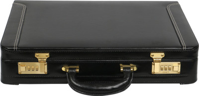 

OBANI Genuine Leather Expandable Briefcase Medium Briefcase - For Men(Black)